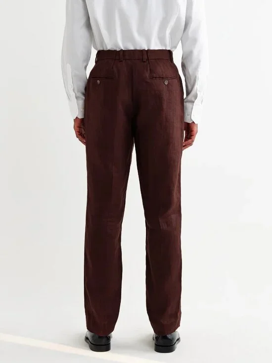 WAX London - Alp Linen Trousers - Col Merlot - BNWT - Picture 2 of 16